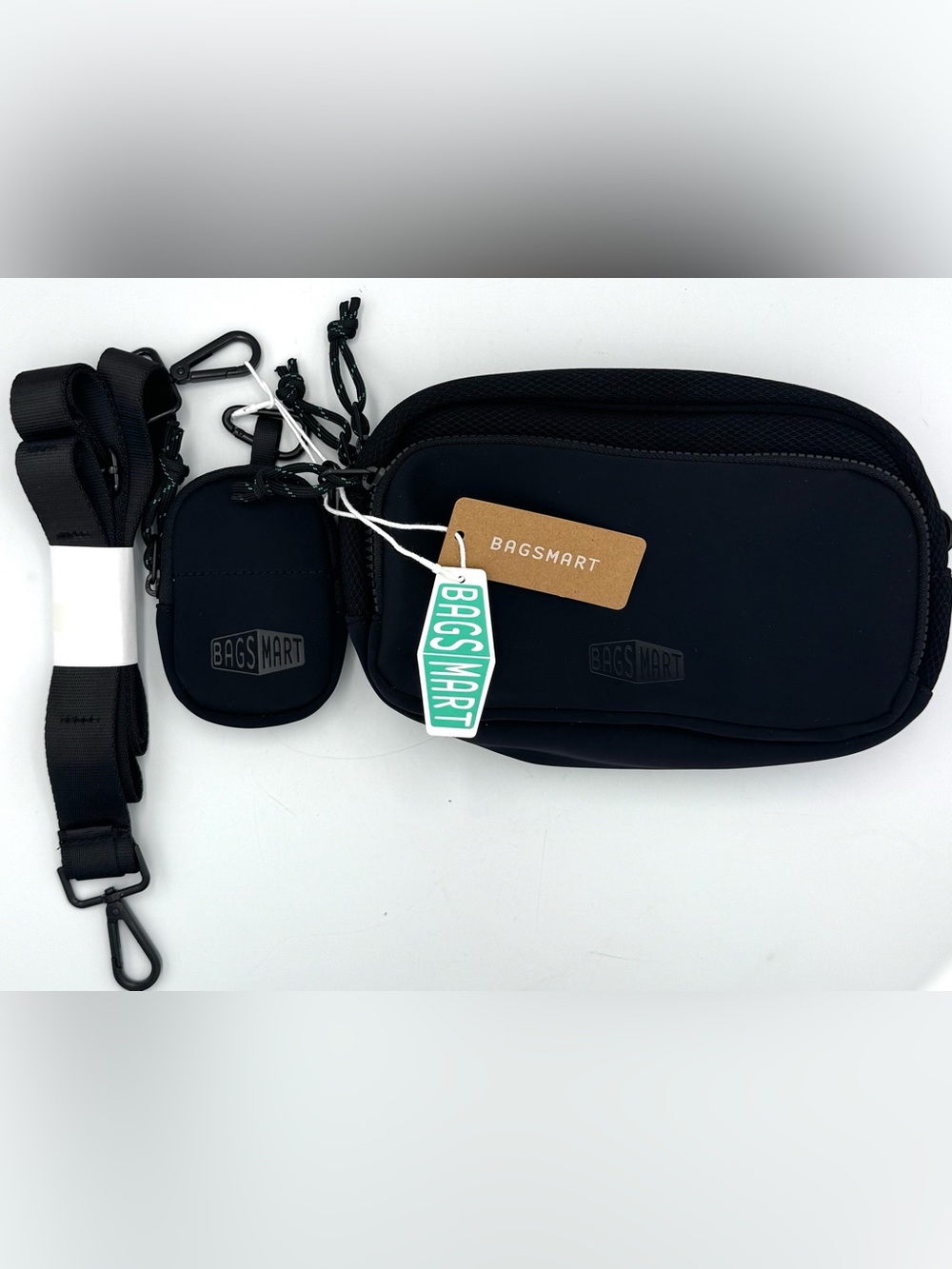 BAGSMART REIKI Crossbody Bag Black RFID Travel Shoulder Bag NWT Detachable Case